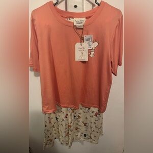 Munki Munki Peach Snoopy Pajama Set